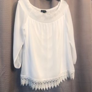 AB Studio White off the shoulder blouse